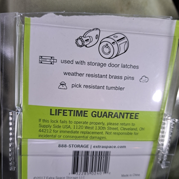 Extra Space Storage Cylinder Lock with 2 Keys ES-2401 BRAND NEW - Picture 6 of 8